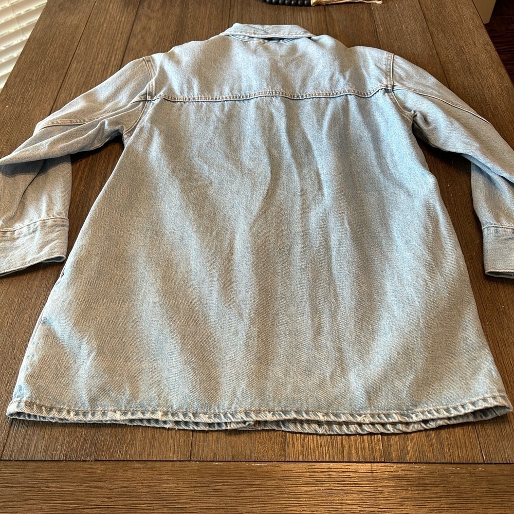 Zara Women’s Oversized Denim Shirt Dress. Size M-L Front Pocket. - Picture 2 of 9